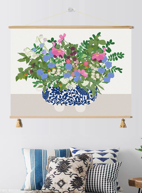 法式奶油风春意浓鲜花装饰画