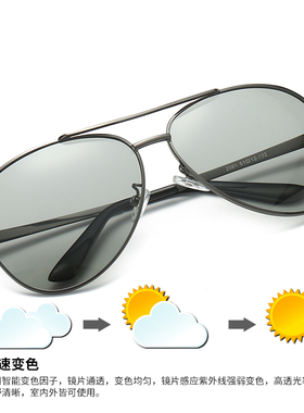 杰森变色蛤蟆镜紫外线感应浅色