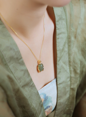 一鸣惊人天然和田玉金蝉纯银吊坠