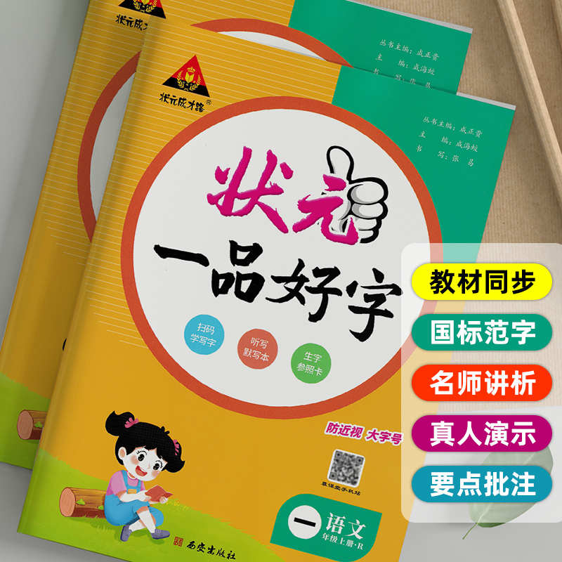状元一品好字语文课本同步练字帖五年级四年级三年级一六年级下册上册  2024人教版上小学生同步写字课课练下册墨点司马彦练字本下