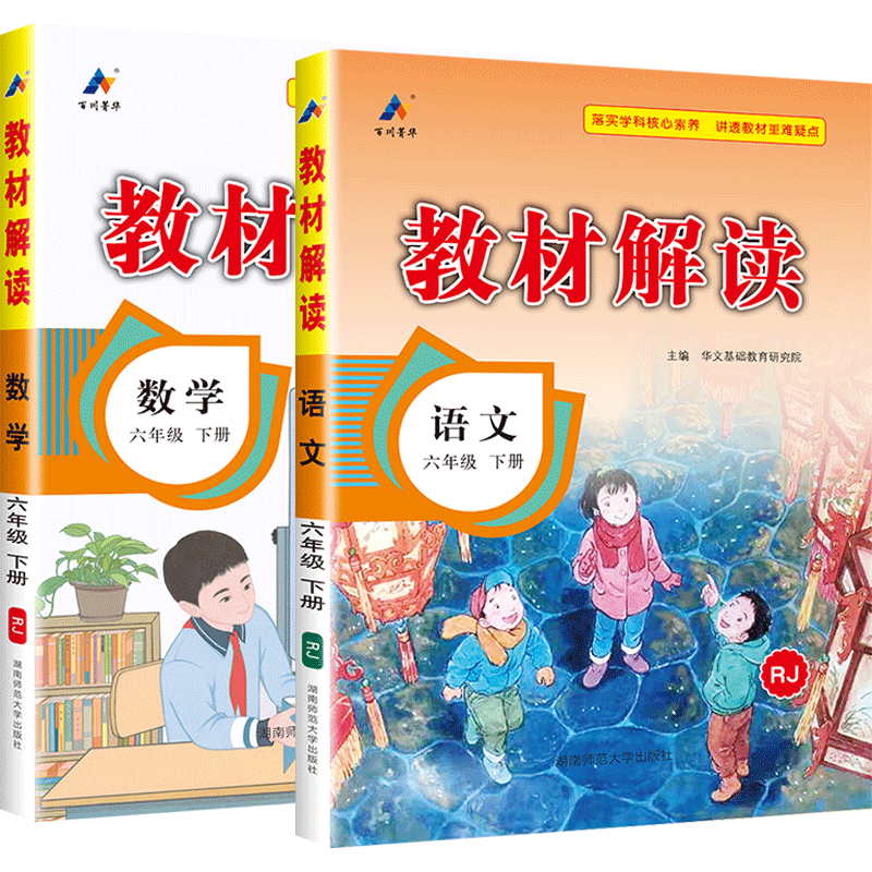 新版教材解读语文数学六年级下2本套装 RJ人教版 6六年级下语数小学教材完全解读小学生课本同步解读练习册教辅导工具资料-图0