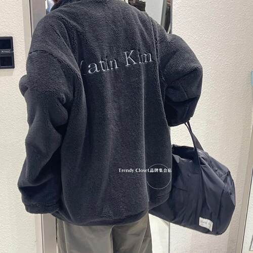 国内现货 Matinkim 迪丽热巴类似款后背logo摇粒绒羊羔毛拉链外套 - 图2