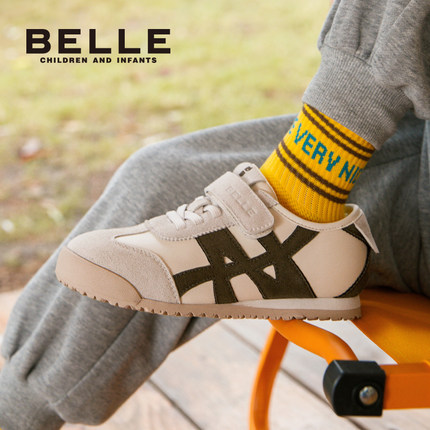 百丽童鞋儿童休闲鞋春季新款板鞋女童运动鞋男童德训鞋宝宝跑步鞋