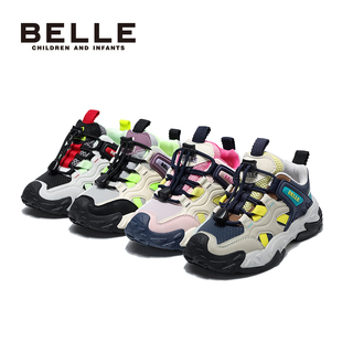百丽童鞋女童户外徒步鞋男童运动鞋秋季新款