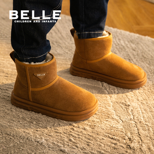 百丽童鞋女童加绒加厚雪地靴