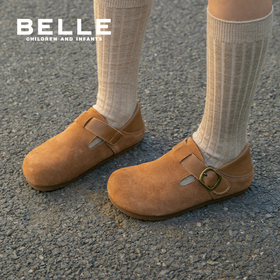百丽童鞋春季女童勃肯皮鞋
