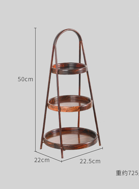 天纵大红酸枝全独圆三层提盘