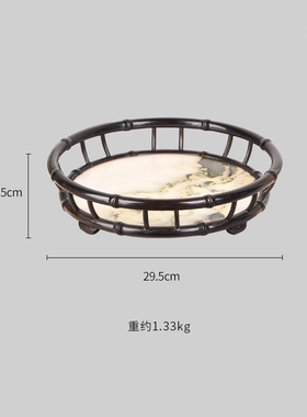 天纵紫光檀云石竹节果篮