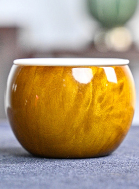 小叶楠把玩主人杯金丝楠个人专用高档茶杯中陶瓷创意喝茶送礼收藏