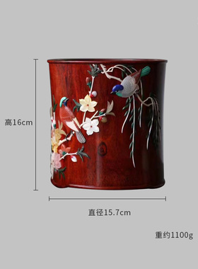 天纵印度小叶紫檀笔筒