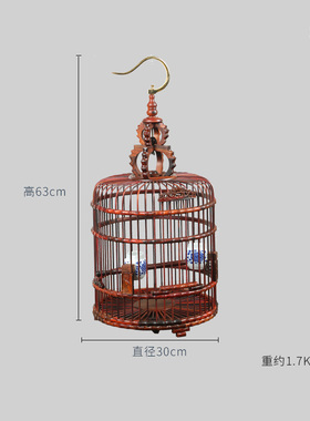 画眉圆形八哥鸟收藏中式风红酸枝