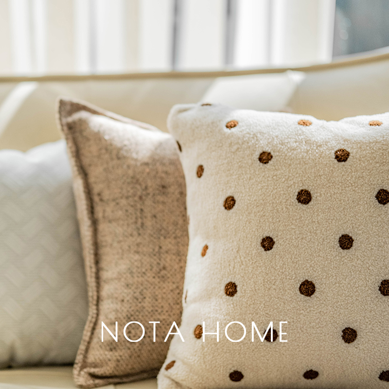 卡其色波点抱枕套中古风抱枕酒店软装靠垫新家客厅沙发奶油风腰枕 - 图2