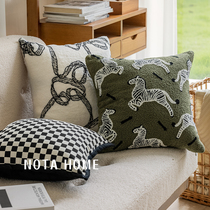 Middle Ancient Wind Hug Pillow Living-room Sofa Leaning Pillow Plush Back Cushion Car Protective Waist Waist Pillow Headboard Soft Holding Pillowcase With Core