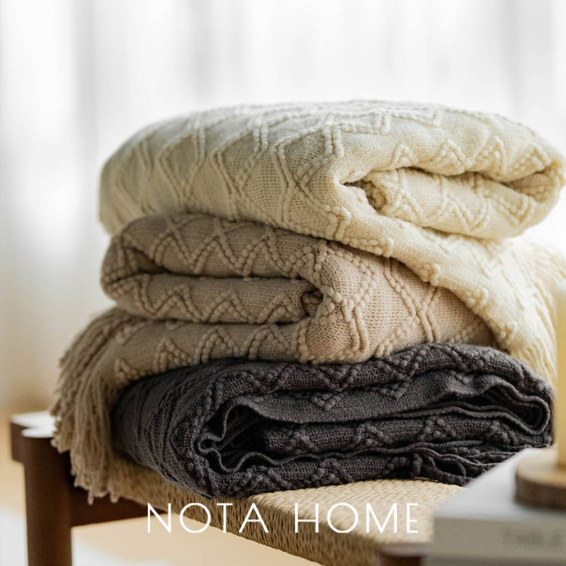 中古风沙发毯新房软装空调毯办公室午休毯拍照背景酒店床尾巾搭毯