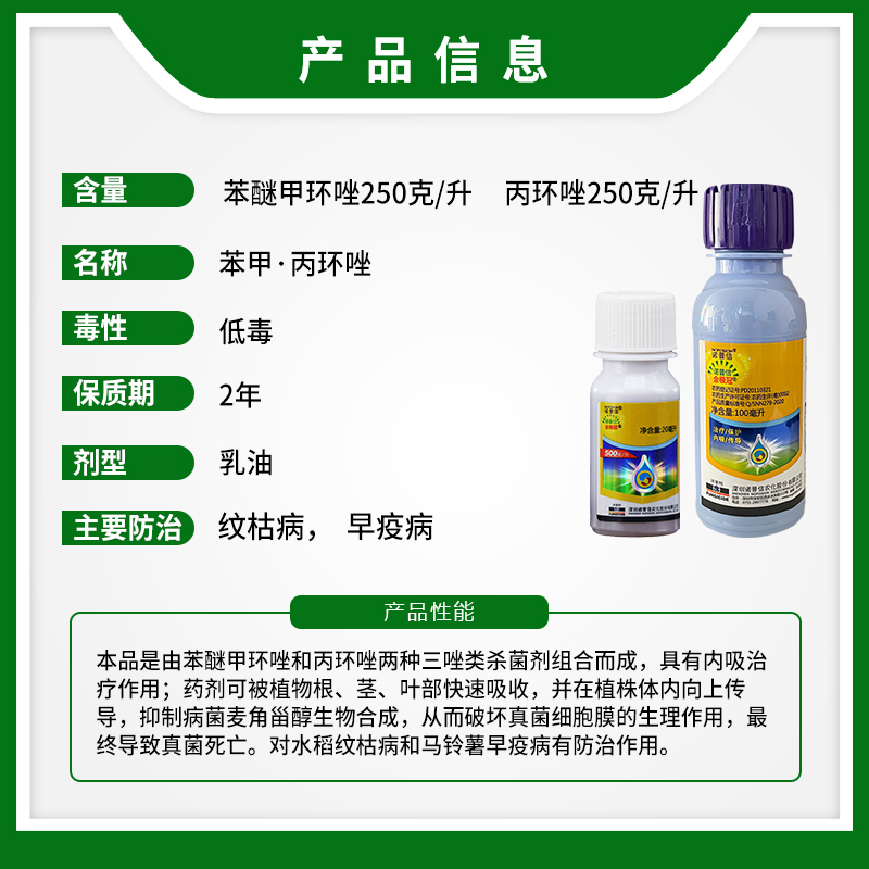 诺普信金极冠50%苯醚甲环唑丙环唑水稻纹枯病早疫病农药杀菌剂 - 图0