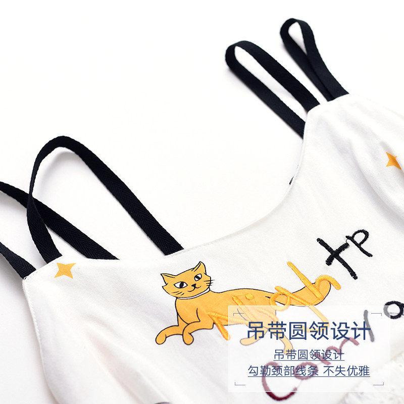 梦之腾夏季新款纯棉无袖吊带睡裙 梦之腾睡裙