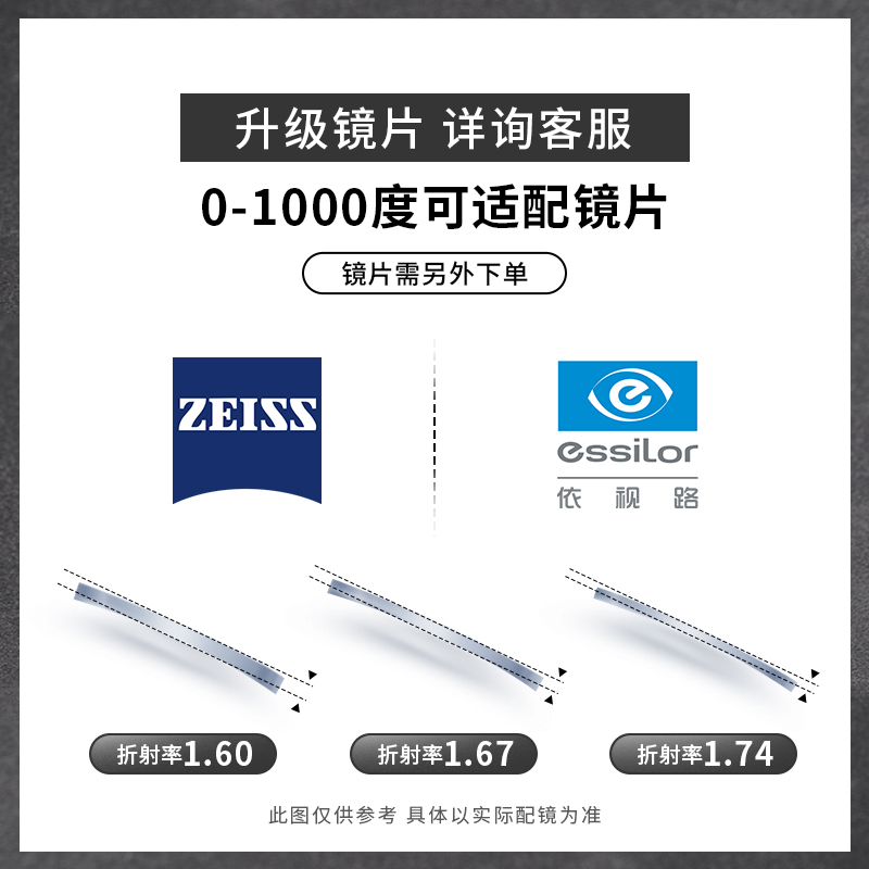 千禧系列 目戏钛合金镜腿近视眼镜可配度数可选防蓝光宝岛1110