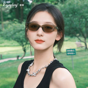 目戏墨镜女款小框新款高级感太阳镜开车可选偏光高级感猫眼窄框
