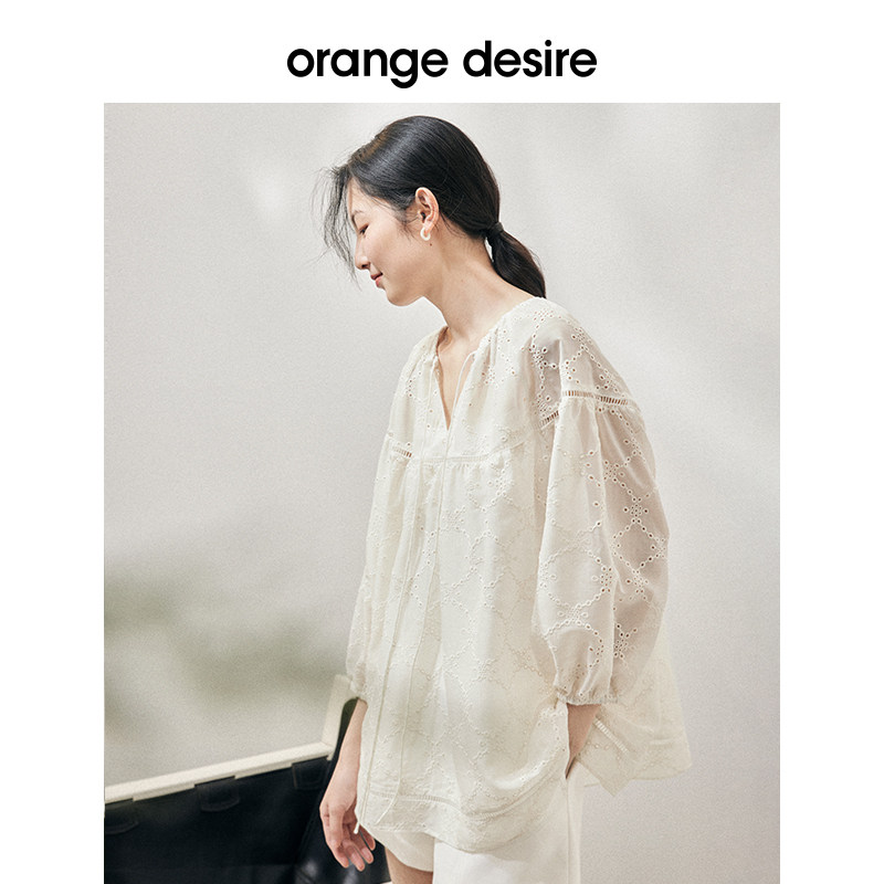 orange desire温柔镂空刺绣衬衫 orangedesire衬衫