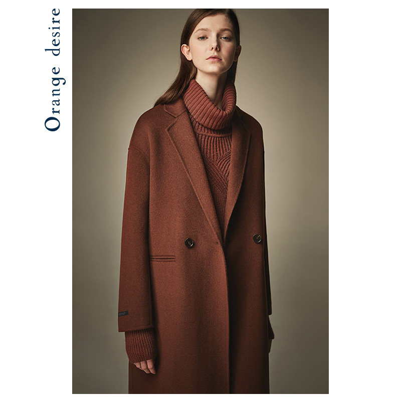 orange desire双面呢女秋羊毛大衣 orangedesire毛呢外套