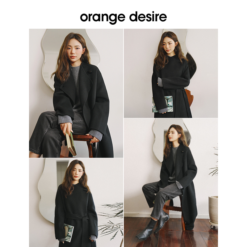 【反季全年底价】orange desire一粒牛角扣羊毛大衣2023毛呢外套