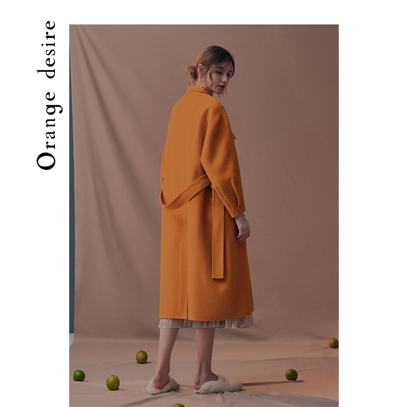 orange desire100%羊毛双面呢大衣 orangedesire毛呢外套