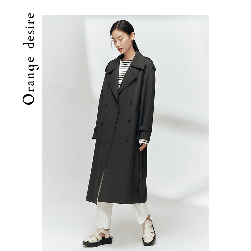 长款风衣外套女 春新款英伦风小个子上衣高级感 2022 Orange Desire 长款风衣外套女 春新款英伦风小个子上衣高级感 2022 Orange Desire