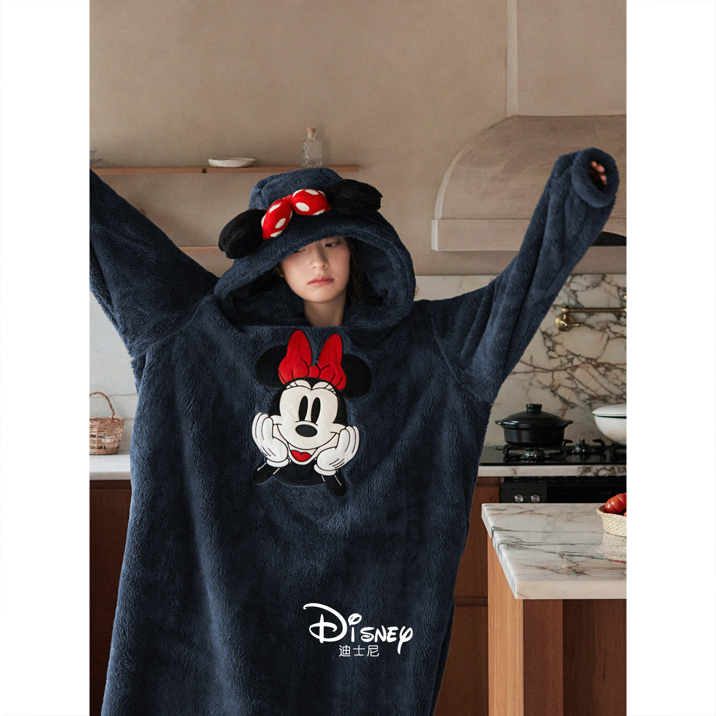 迪士尼新款珊瑚绒睡衣女款冬季加厚加绒睡裙慵懒可外穿法兰绒睡袍,淘宝优惠券,粉丝福利购,淘宝优惠卷