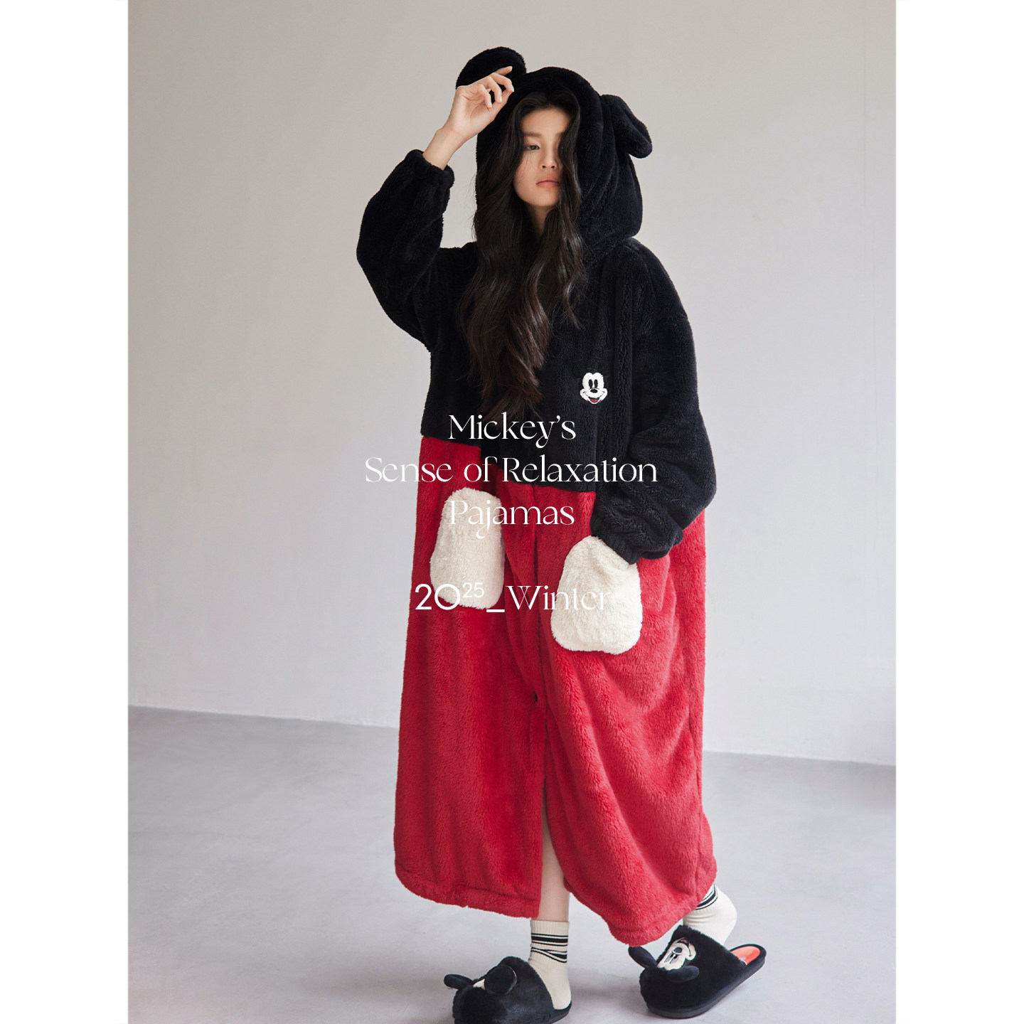 迪士尼米奇珊瑚绒睡袍女款冬季保暖法兰绒睡衣大码加厚加绒家居服,淘宝优惠券,粉丝福利购,淘宝优惠卷