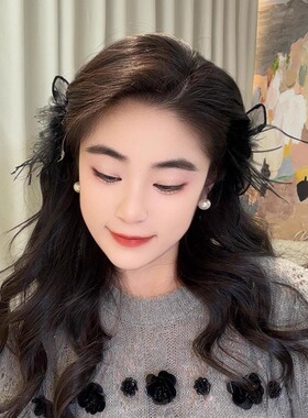新款发夹女波点小耳朵羽毛刘海夹发饰韩系高级侧边夹小抓夹头饰女