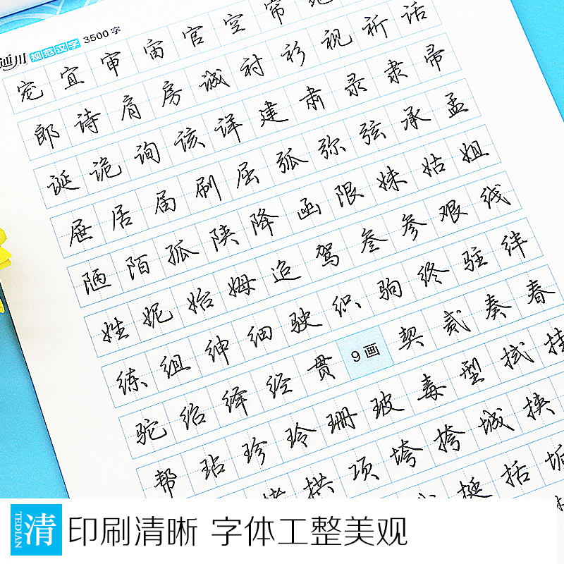 荆霄鹏书通用规范汉字3500字行楷教学版墨点字帖成人学生公务员书法初学者钢笔硬笔书法练字帖 - 图3