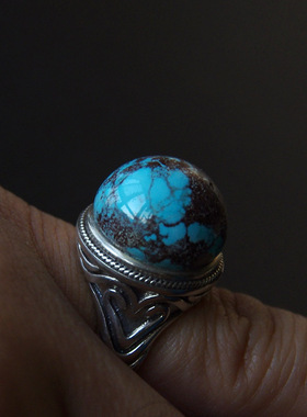 绿松石无优化原矿戒指