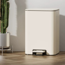 Home Stainless Steel Mesh Red Retro Trash Can with lid Kitchen Cream White Living Room Sanitary Tub