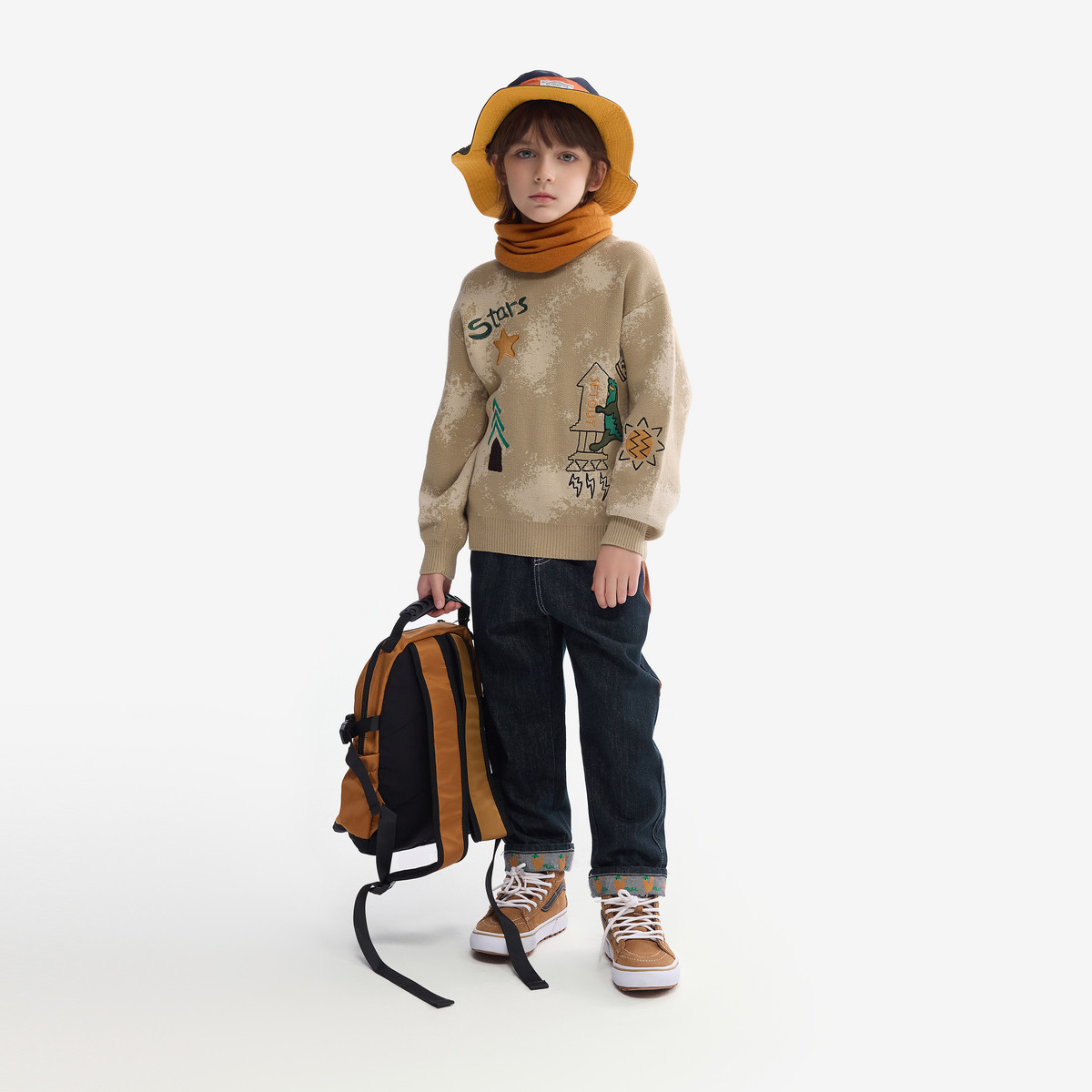 MQD春秋款儿童撞色牛仔裤