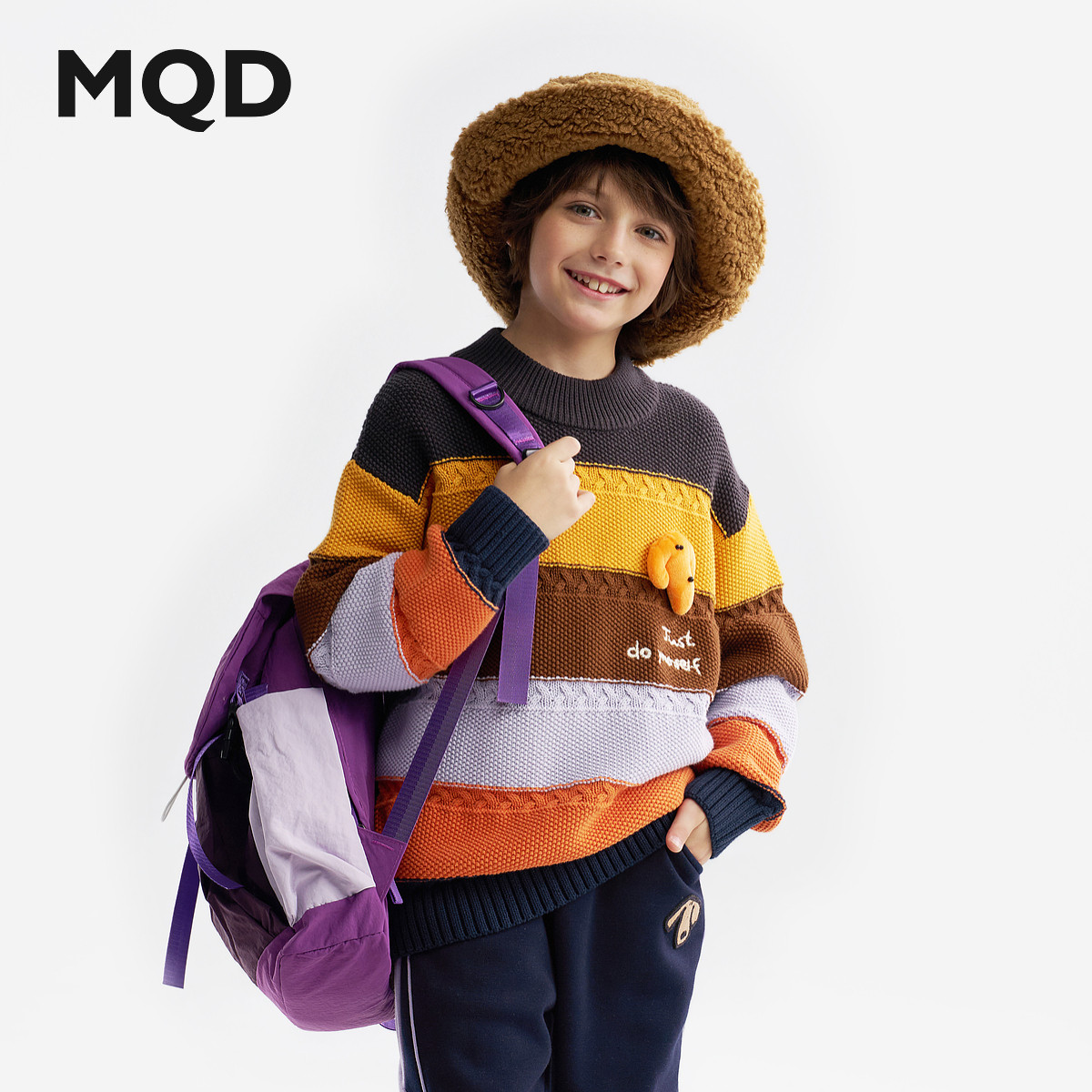 [VIP]MQD童装男童毛衣针织衫2025冬季新款儿童加厚保暖半高领条纹,淘宝优惠券,粉丝福利购,淘宝优惠卷