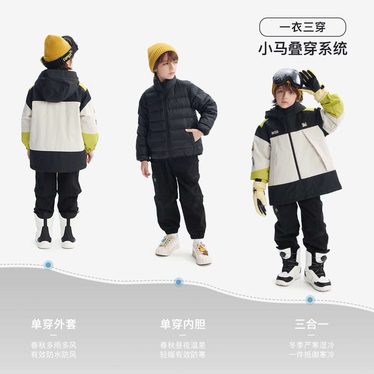 【三合一】MQD童装儿童羽绒服2024冬季新款羽绒内胆男童加绒外套