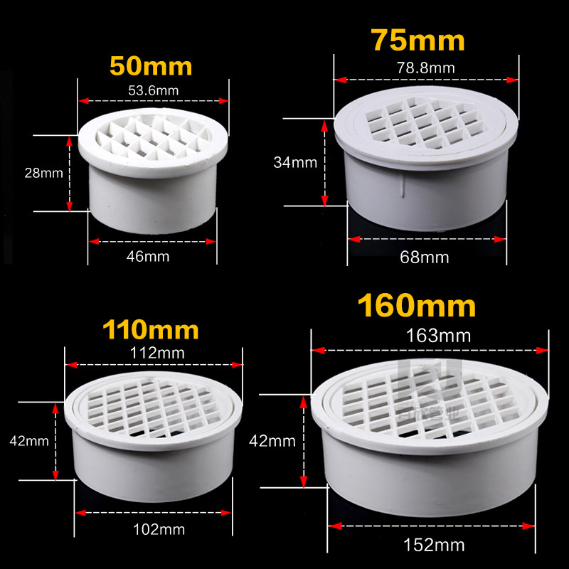 PVC管排水管内插地漏直插地漏50 75 110 160 200阳台简易地漏圆形 - 图0