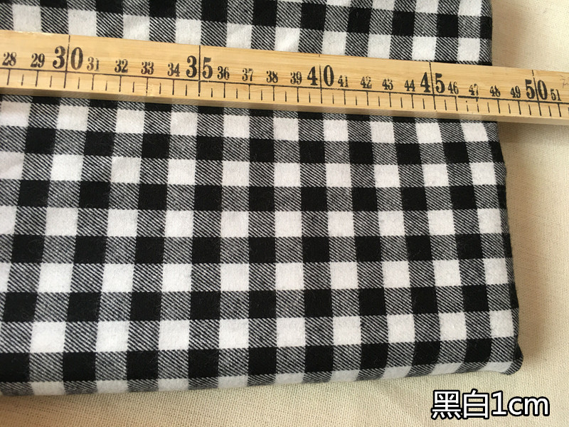 春秋全棉红黑黑白磨毛格子桌布衬衫连衣裙裤子宝宝面料服装布料-图0