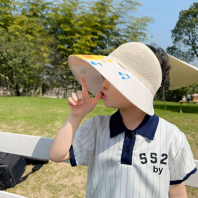 儿童防晒帽夏季帽子男宝宝遮阳帽男童女童空顶帽男孩太阳防紫外线-图1