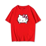 Hello kitty, летняя брендовая футболка с коротким рукавом с круглым воротником, в корейском стиле