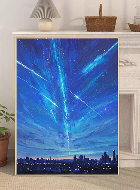 地狱级难度数字油画diy星空大海