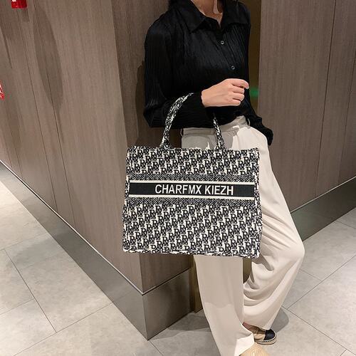 大包包女2026新款潮时尚网红帆布单肩腋下包百搭大容量手提托特包 - 图1