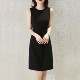 Plus size women's straight stretch classic vest little black dress