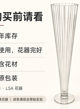 生活态度 LSA英国进口手工玻璃POLKA镜面圆形花器金属色欧式简约