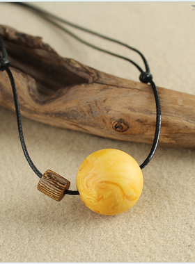 民族风小清新仿老蜜蜡红色