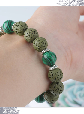 彩色火山石珠香水精油扩香手链