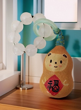 手工烙画葫芦钥匙扣挂件好运