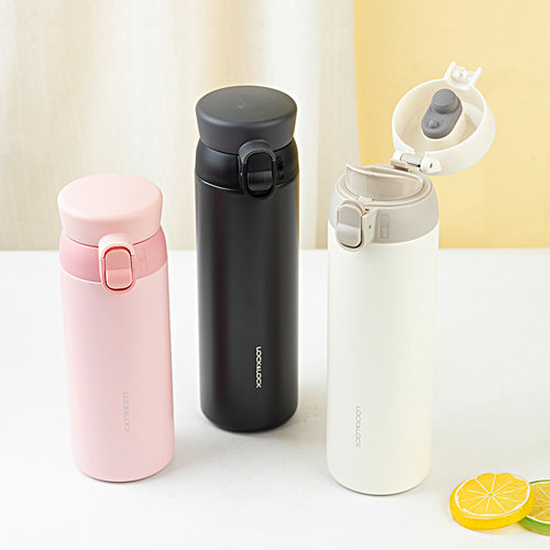 乐扣乐扣憧憬保温杯316女男学生上学用lock初中生水杯子刻字logo - 图0