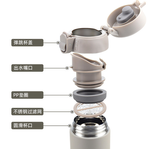 乐扣乐扣憧憬保温杯316女男学生上学用lock初中生水杯子刻字logo - 图2