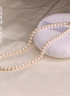 正圆天然淡水珍珠项链送母亲女友
